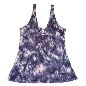 Athleta Tie Dye Tulum Ladder Bikini Top Blue And White Ladder Curl Tankini Swim